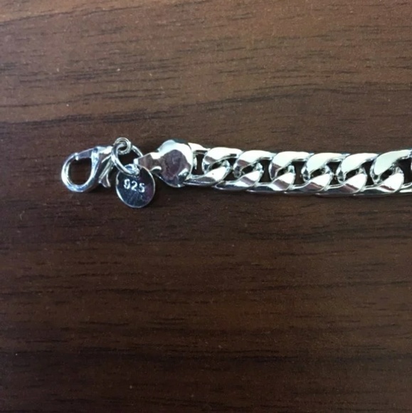 Silver chain link bracelet .925 plated New unisex NWT - Picture 6 of 7